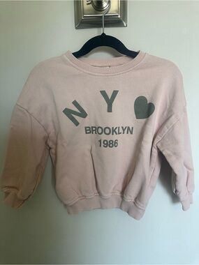 Zara Dusty Pink Brooklyn Graphic Sweatshirt